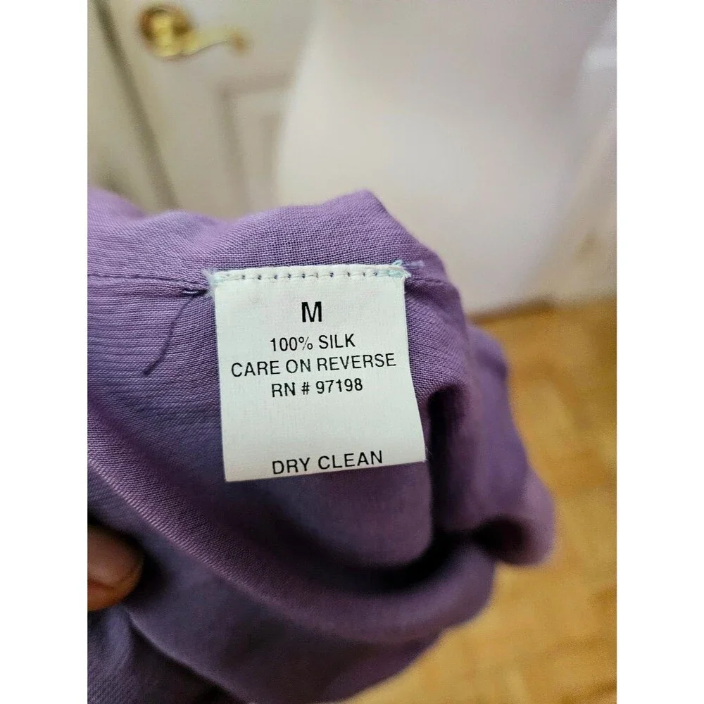 RARE Vintage NATAYA Romantic Fairy Purple Lavender 100% Silk Blouse Top - Picture 8 of 16